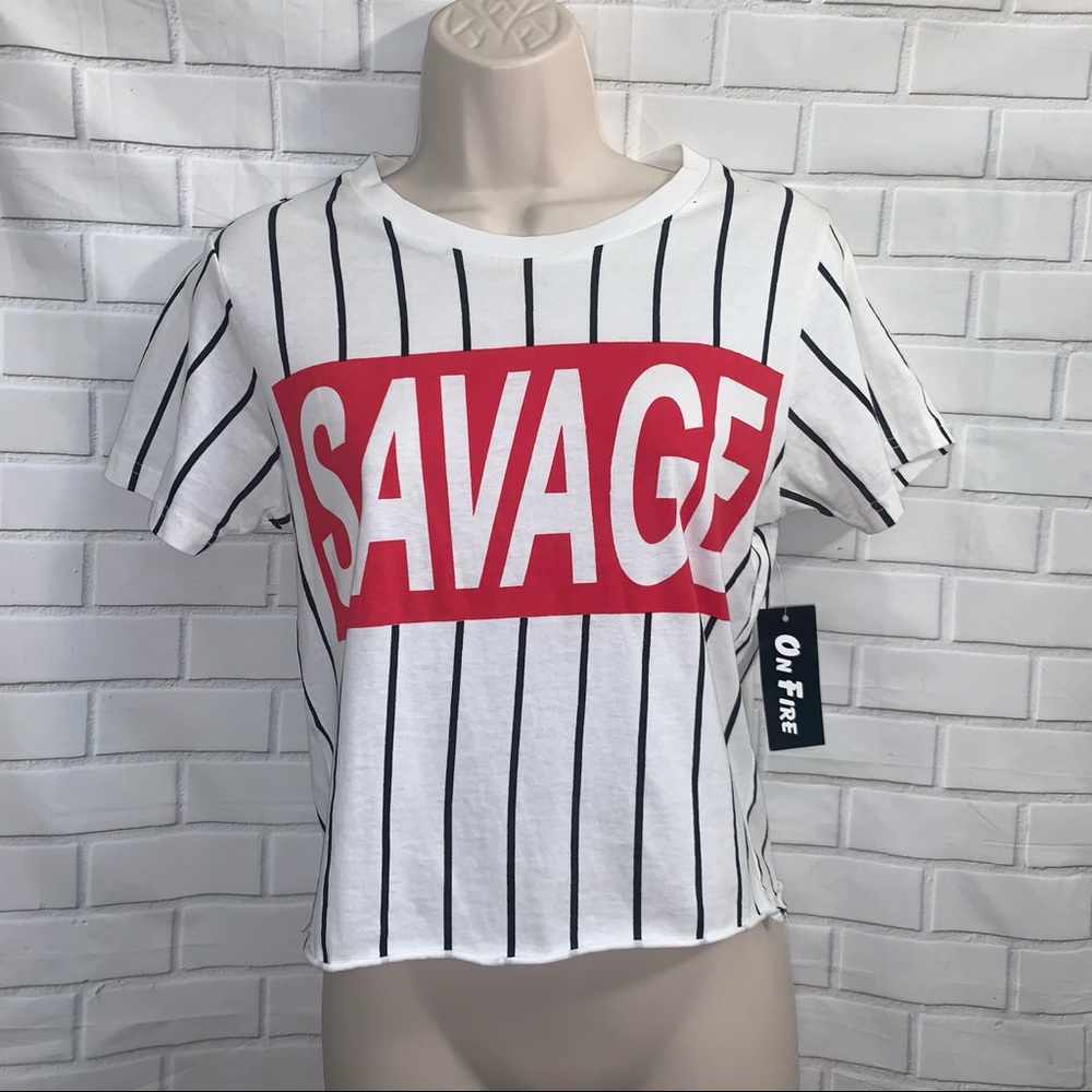 Striped cropped tee